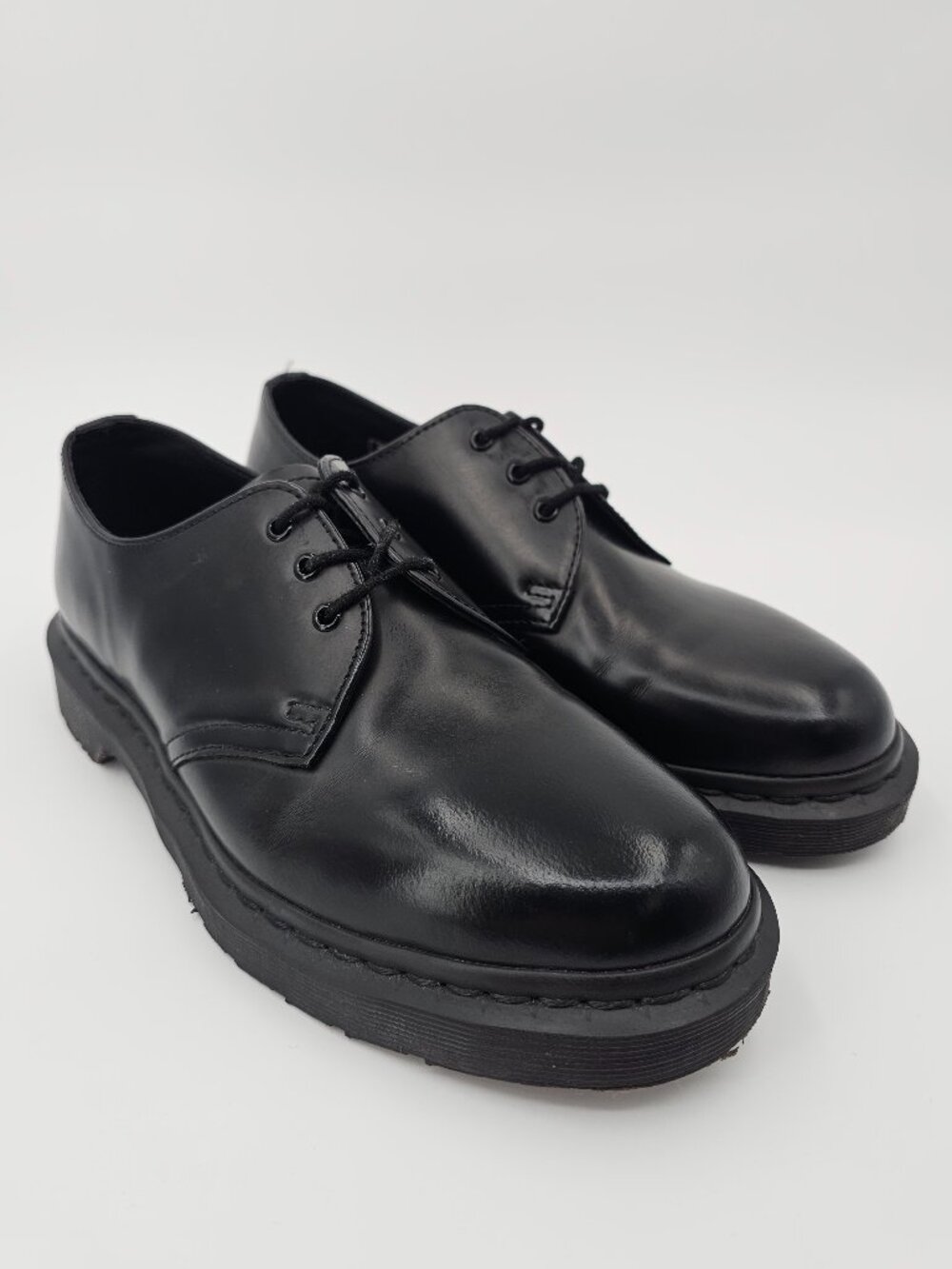 Doc Martens 1461 Mono Oxfords Black Smooth Leather Low Top Unisex Mens 8 Wmn's 9 - Picture 4 of 12